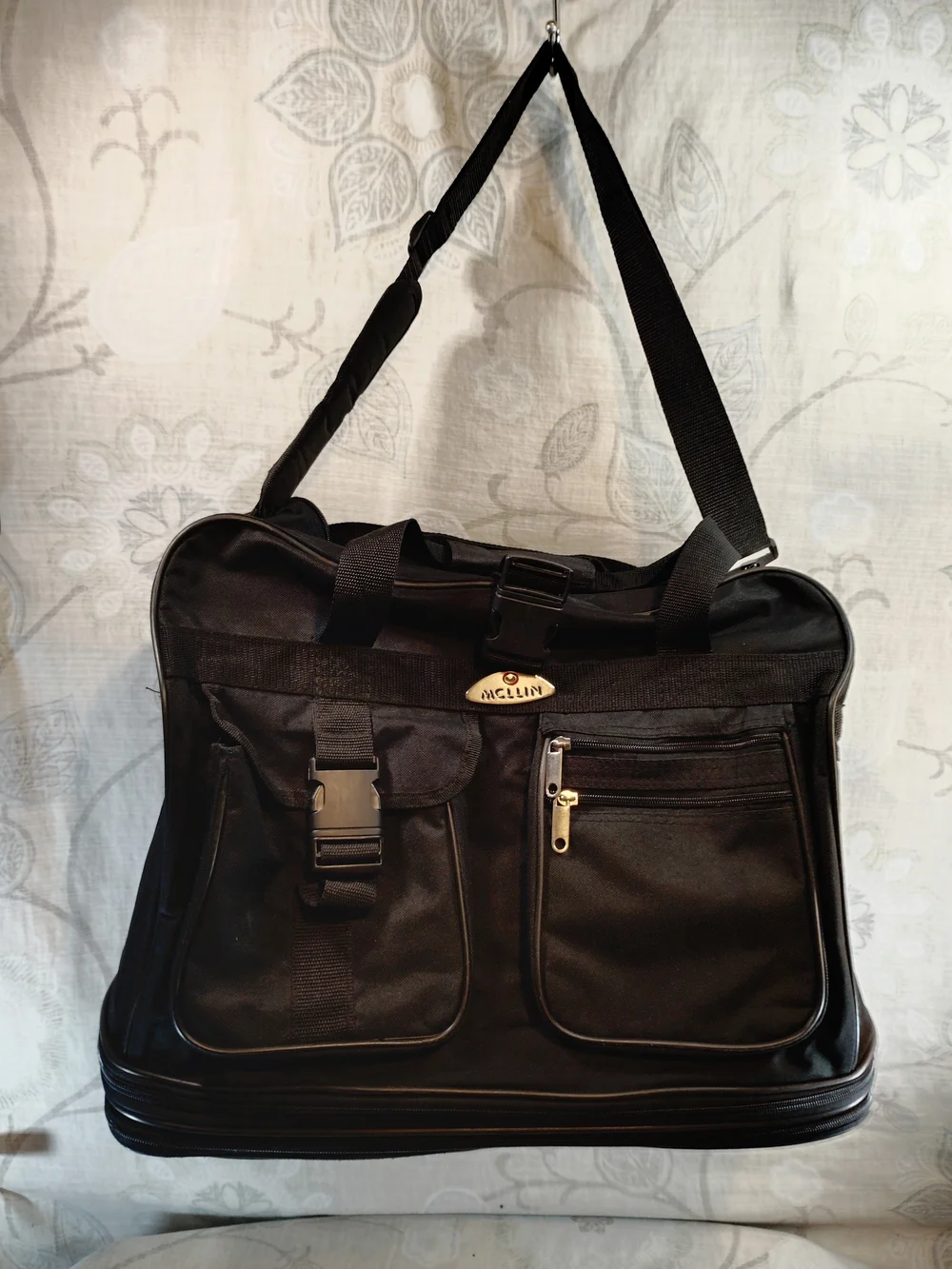 Mcllin Black Travel Rolling Expandable Tote/Carry On Bag